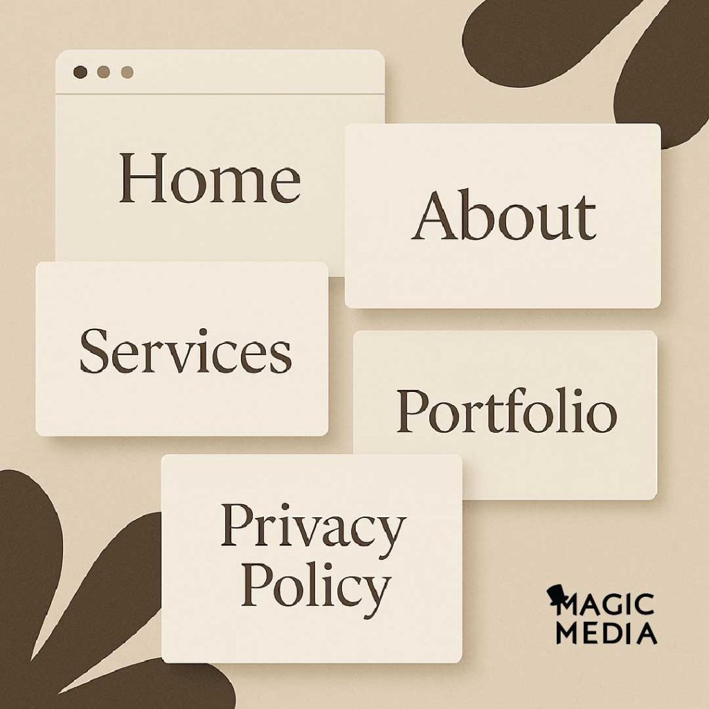 pagini esențiale website